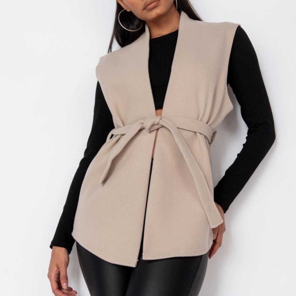 Blazer wool effect sleeveless